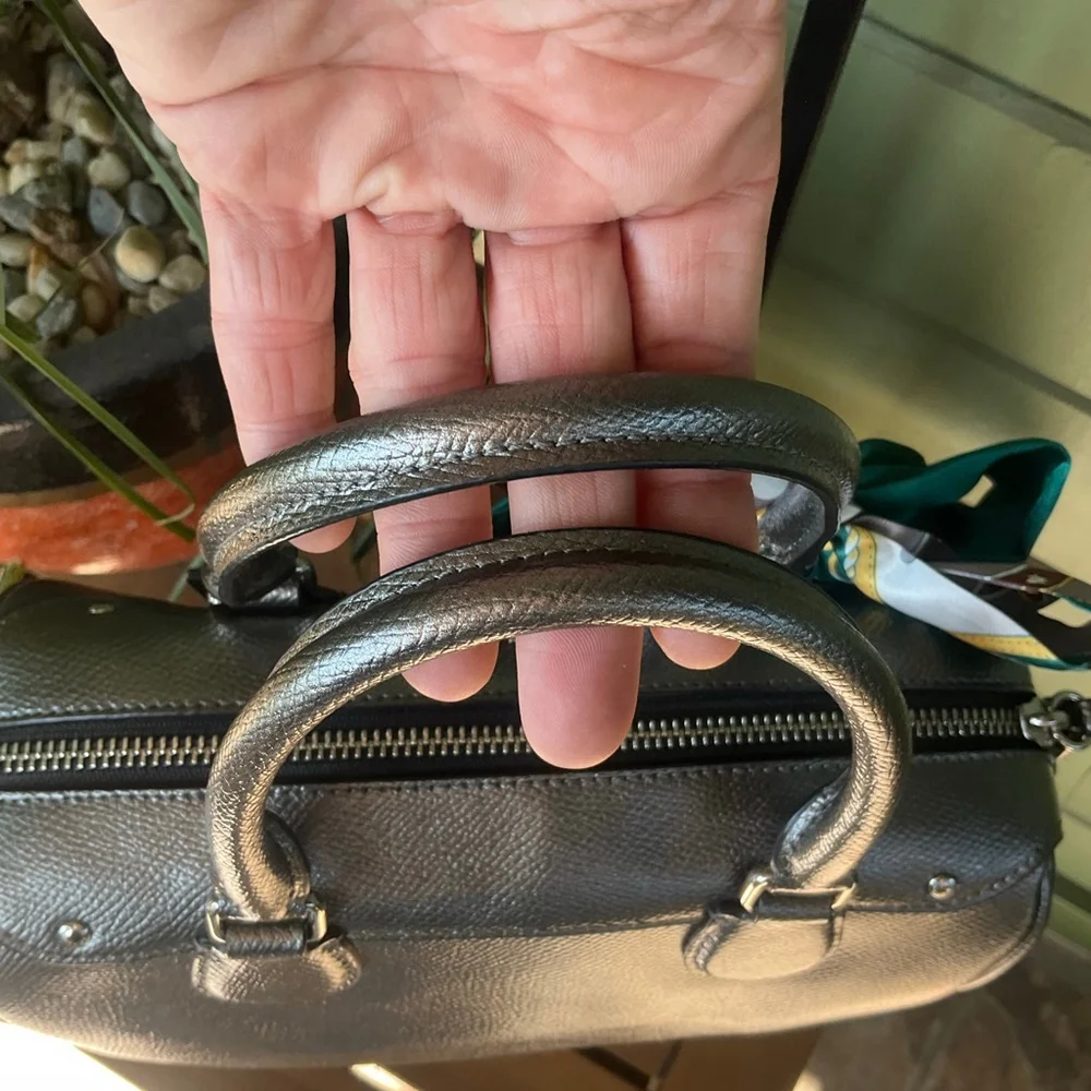 Coach Metallic Gray Boston Style Satchel Doctor Bag F56125 EUC - Picture 11 of 15